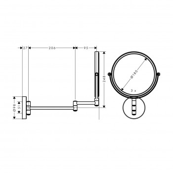 Hansgrohe 73561000 Logis Universal Дзеркало косметичне