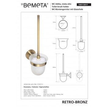 Туалетна щітка Bemeta Retro 144113017
