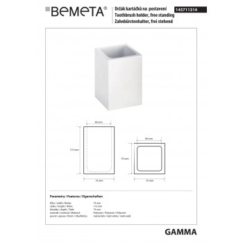 Стакан для зубных щеток Bemeta Gamma 145711314