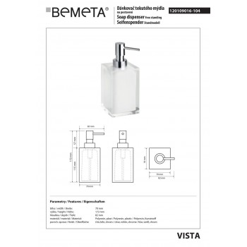 Дозатор рідкого мила Bemeta Vista 120109016-104