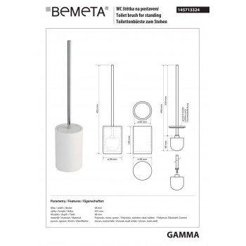 Туалетна щітка Bemeta Gamma 145713324