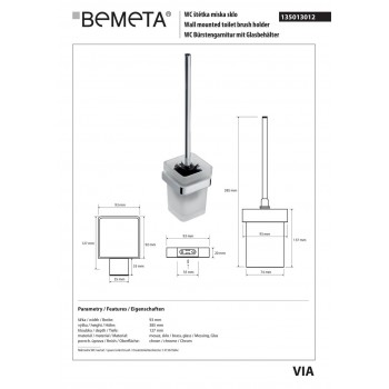 Туалетная щетка Bemeta Via 135013012