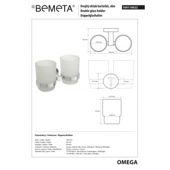 Стакан для зубных щеток Bemeta Omega 104110022