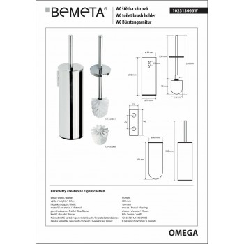 Туалетна щітка Bemeta Omega 102313066
