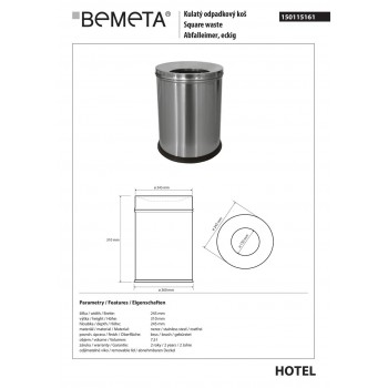 Відро для сміття Bemeta Hotel 150115161