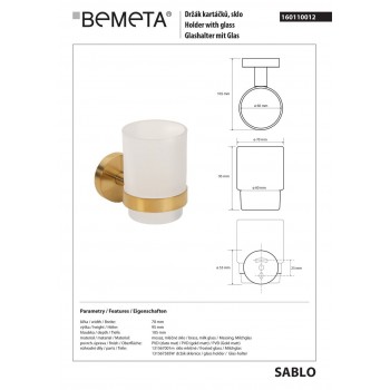 Стакан для зубных щеток Bemeta Sablo 160110012