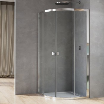 Ronal D20SR551004007 Arelia Душевая кабина 1/4 круга, 1000х1000мм, стекло прозрачное, проф.серебряный полир.