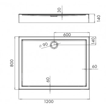 Primera CTR1012 FRAME поддон прямоугольный 120*80