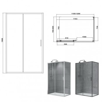 Devit FEN2340 ART 2.0 Кабіна душова 1200*800 скло прозоре