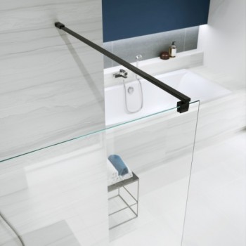 Душевая кабина WALK-IN Cersanit MILLE 100x200 прозрачное стекло, профиль черный