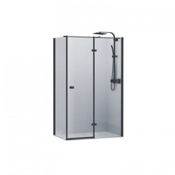 DEVIT FEN2110BR UP Кабіна душова, квадратна,права, розпашна, колір - чорний матовий, 90х90, без піддона, скло прозоре