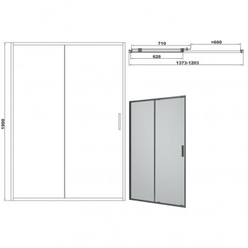 Devit FEN3640B ART Душові двері 1400