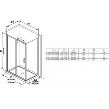 Душевая стенка Ravak Blix Slim X9BM70C00Z1 BLSPS-90 Transparent