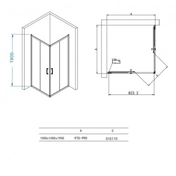 Primera Prime PRI2122C Душевая кабина (100x100 см.)