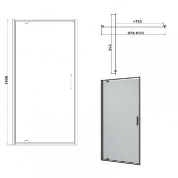 Devit FEN3440B ART Двери в нишу 1000