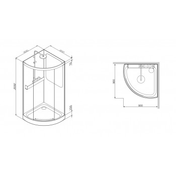 Am Pm Like W80C-016-090MTA Душевая кабина 90x90
