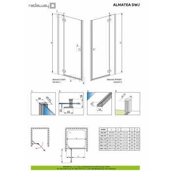 Душові двері Radaway Almatea 31402-01-01N 120 см. L
