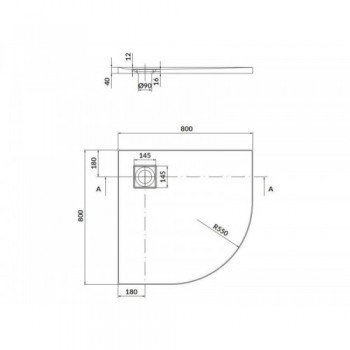 СЕТ B448 душовий піддон напівкруглий Cersanit TAKO SLIM 80x4 білий матовий + сифон