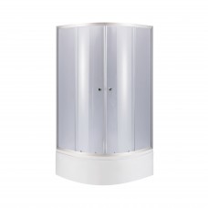 Lidz Latwa SC80x80.SAT.HIGH.GR Душевая кабина полукруглая, стекло тон. 4 мм + Lidz Душевой поддон KAPIELKA ST80x80x41, с панелью
