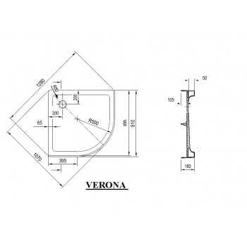 Душовий піддон Ravak Verona XАU0000035 90 см.