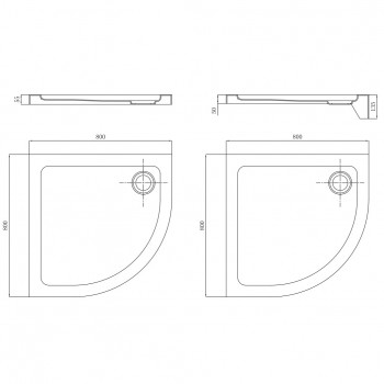 Primera STQ2080 FRAME поддон четверть круга 80*80