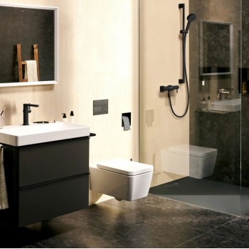 Душова штанга Hansgrohe Pulsify S 90 см зі шлангом 160 см, Matt Black (24401670)
