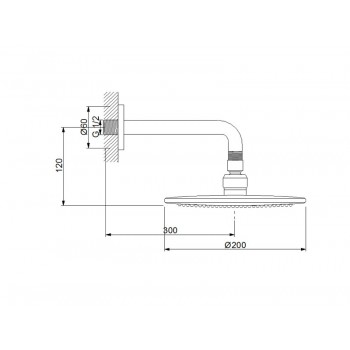 Newarc Premium 470591 Верхний душ 200 мм