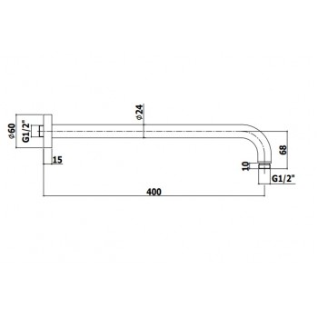 Paffoni Soffioni ZSOF034CR Кронштейн для душу (40 см.)