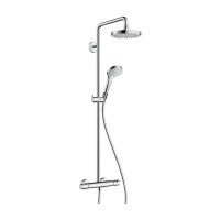 Душова система Hansgrohe Croma Select S 180 2jet Showerpipe EcoSmart з термостатом 9 л / хв, хром / білий (27254400)