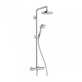 Душова система Hansgrohe Croma Select S 180 2jet Showerpipe EcoSmart з термостатом 9 л / хв, хром / білий (27254400)