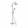 Душова система Hansgrohe Croma Select S 180 2jet Showerpipe EcoSmart з термостатом 9 л / хв, хром / білий (27254400)