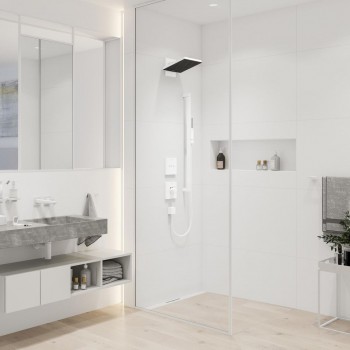 Верхній душ Hansgrohe Pulsify E 260 2jet EcoSmart з тримачем, Matt White (24351700)