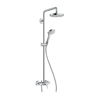 Душевая система Hansgrohe Croma Select S 180 2jet Showerpipe со смесителем, хром/белый (27255400)