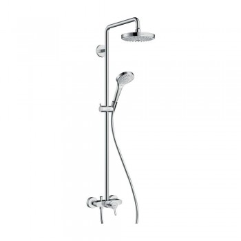 Душова система Hansgrohe Croma Select S 180 2jet Showerpipe зі змішувачем, хром / білий (27255400)
