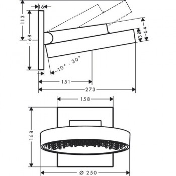 Hansgrohe 26226700 Rainfinity 250 1jet верхний душ