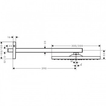 Hansgrohe Raindance E 26238000 Верхний душ 300 Air 1jet