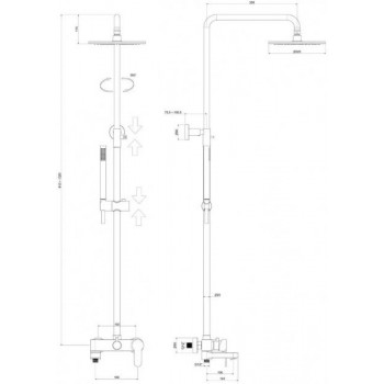 Душевая система Paffoni Blu ZCOL 632 NO черный мат