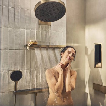 Боковой душ-полочка Hansgrohe Rainfinity 500 1jet, Brushed Black Chrome (26243340)