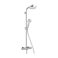 Душова система Hansgrohe Crometta 160 1jet Showerpipe з термостатом, білий / хром (27264400)