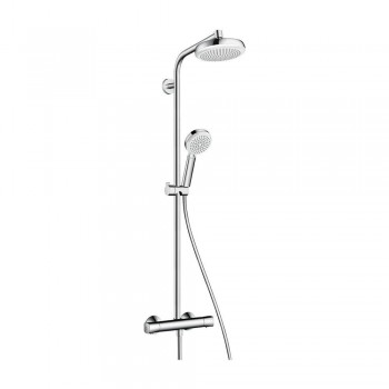 Душова система Hansgrohe Crometta 160 1jet Showerpipe з термостатом, білий / хром (27264400)