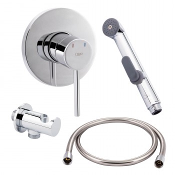 Комплект для гигиенического душа Qtap Spring Chrome: Смеситель QTSPRCRM + Подключение с держателем QTCRMBH030 + Лейка QTCRMA021 + Шланг QTHADPVC120C