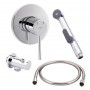 Комплект для гигиенического душа Qtap Spring Chrome: Смеситель QTSPRCRM + Подключение с держателем QTCRMBH030 + Лейка QTCRMA021 + Шланг QTHADPVC120C