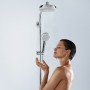 Душова система Hansgrohe Crometta 160 Showerpipe EcoSmart 1jet 9л / хв з термостатом білий / хром (27265400)