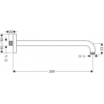 Тримач верхнего душа Hansgrohe Croma Select E 27446000 (389 мм.)