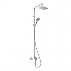 Душова система Hansgrohe Vernis Shape Showerpipe 230 1jet EcoSmart з термостатом для ванни, хром (26098000)