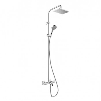 Душова система Hansgrohe Vernis Shape Showerpipe 230 1jet EcoSmart з термостатом для ванни, хром (26098000)