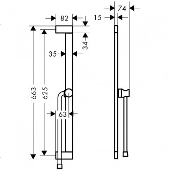 Душевая штанга Hansgrohe Unica Puro S 24402700 65 см. Белая матовая