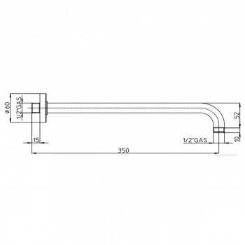 Bossini H19000H00073003 Кронштейн для душа, 350 мм., черный матовый