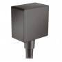 Шланговое подсоединение для душа Hansgrohe FixFit Square, шлифованный черный хром (26455340)