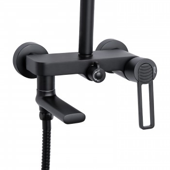 Душова система універсальна Qtap Taurus на три споживача (з виливом) QTTAU111BLM45666 Black Matt